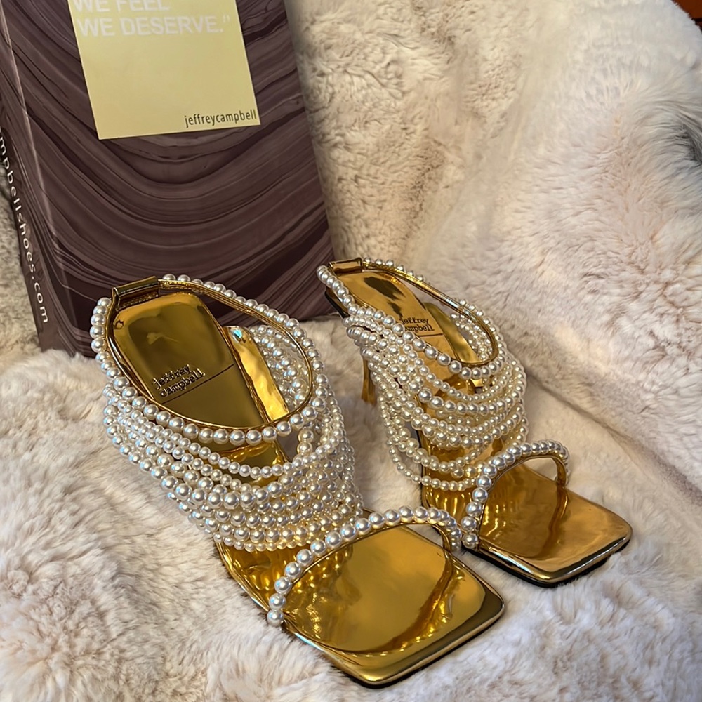 Jeffrey Campbell Gold and Pearl Heels